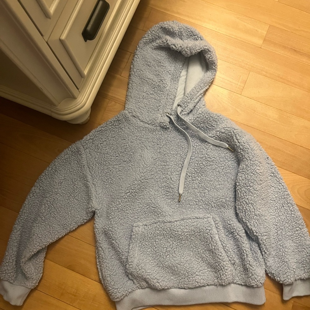 Blue Cozy Pullover Hoodie Sweatshirt